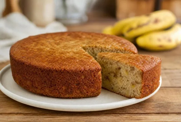 Bolo de banana sem açúcar e lactose: como manter a massa úmida