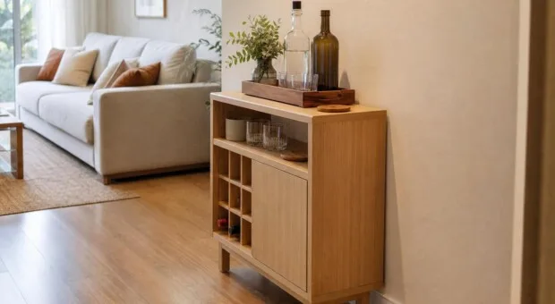 Bar em casa na sala: utensílios essenciais sem ocupar espaço demais