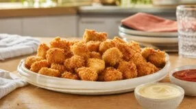 Pipoca de frango na air fryer: petisco crocante sem banho de óleo