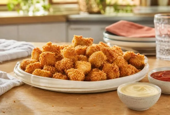 Pipoca de frango na air fryer: petisco crocante sem banho de óleo