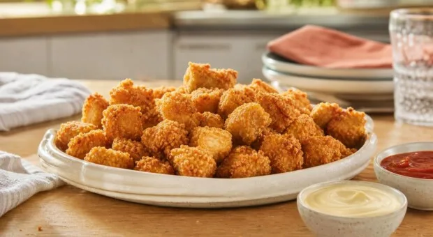 Pipoca de frango na air fryer: petisco crocante sem banho de óleo