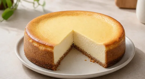 Cheesecake assado sem rachaduras: resfriamento lento protege a superfície