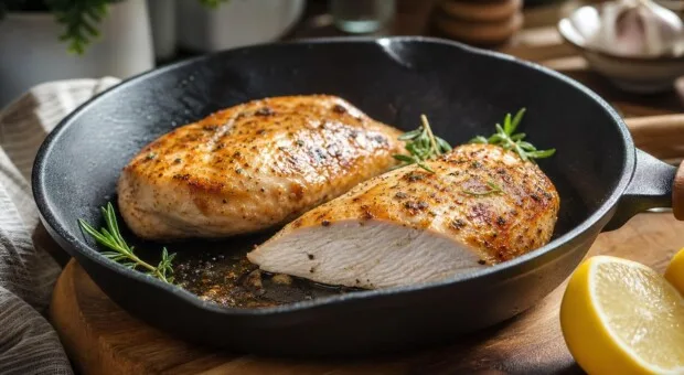 Filé de frango na frigideira sem ressecar: espessura vale mais que pressa