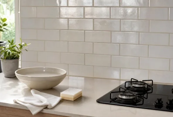 Gordura no azulejo da cozinha: detergente e tempo de contato vêm antes da força
