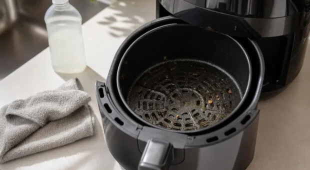 Air fryer com gordura grudada: limpar depois de esfriar evita crostas difíceis