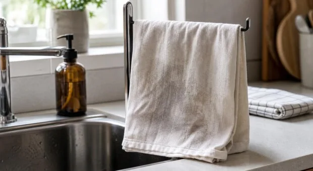 Pano de prato com cheiro mesmo lavado: molho longo demais pode piorar