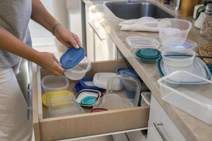 Tampas de potes sem pares roubam espaço: uma triagem resolve antes do organizador