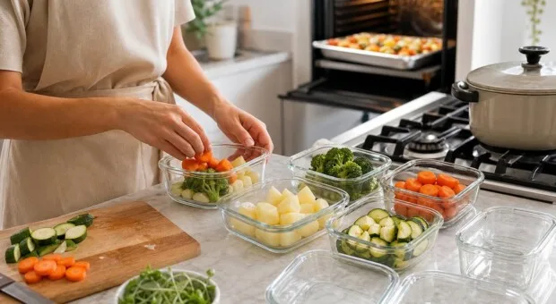 Cozinhar para a semana sem perder o domingo inteiro: ordem e simultaneidade ajudam