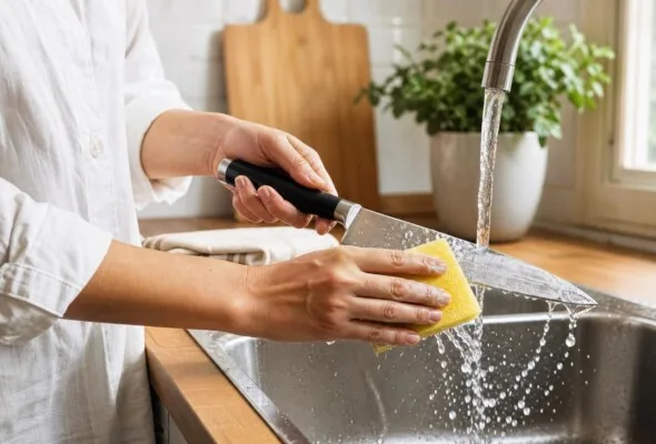 Faca perde o fio rápido? 5 hábitos de limpeza que desgastam a lâmina
