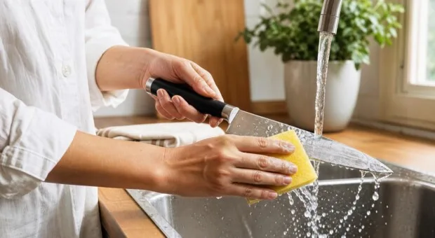 Faca perde o fio rápido? 5 hábitos de limpeza que desgastam a lâmina