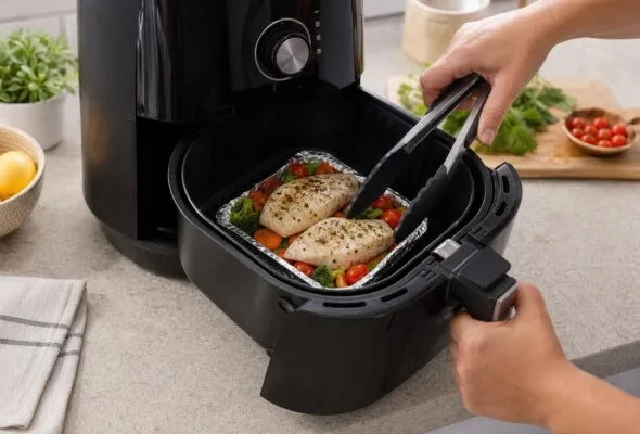 Papel-alumínio na air fryer: quando usar sem bloquear o ar