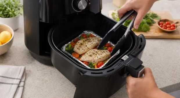 Papel-alumínio na air fryer: quando usar sem bloquear o ar