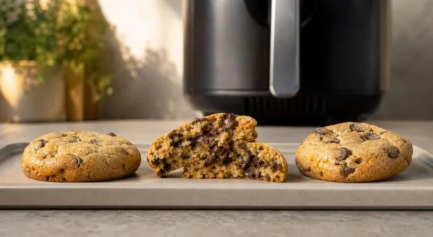 Cookie na air fryer: como acertar o centro macio e as bordas firmes