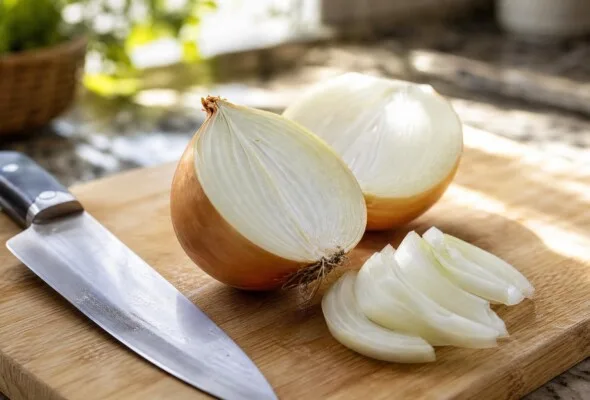 Cebola amarga depois de cortada? A faca e o tempo explicam o sabor