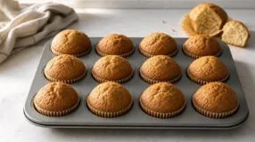 Muffin cresce sem transbordar quando massa, forminha e forno se equilibram