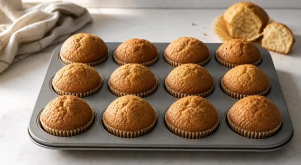 Muffin cresce sem transbordar quando massa, forminha e forno se equilibram