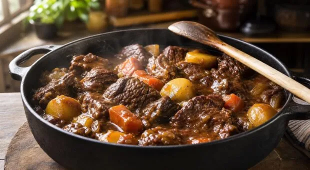 Carne de panela macia com molho encorpado: dourar antes concentra sabor