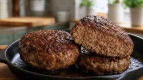 Hambúrguer caseiro suculento sem ovo nem farinha: carne e sal dão estrutura