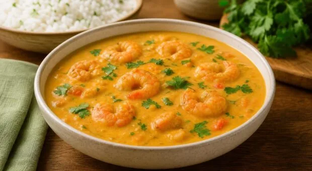 Bobó de camarão cremoso sem ficar pesado: mandioca e caldo pedem equilíbrio