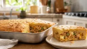 Torta salgada de liquidificador sem recheio no fundo: densidade é a chave