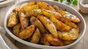Batata rústica crocante no forno: cozinhar antes reduz o tempo sem amolecer