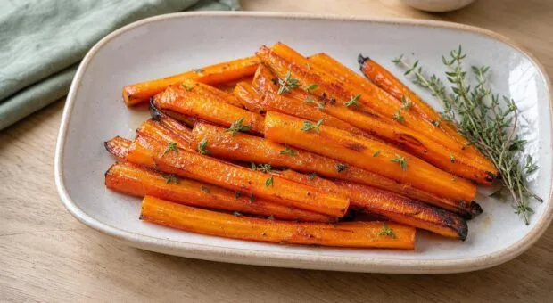 Cenoura caramelizada no forno sem queimar as pontas: corte uniforme resolve