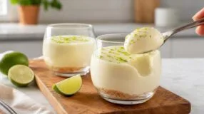 Mousse de limão firme sem gelatina: proporção e geladeira sustentam a textura