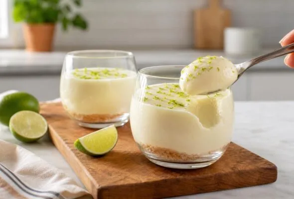 Mousse de limão firme sem gelatina: proporção e geladeira sustentam a textura