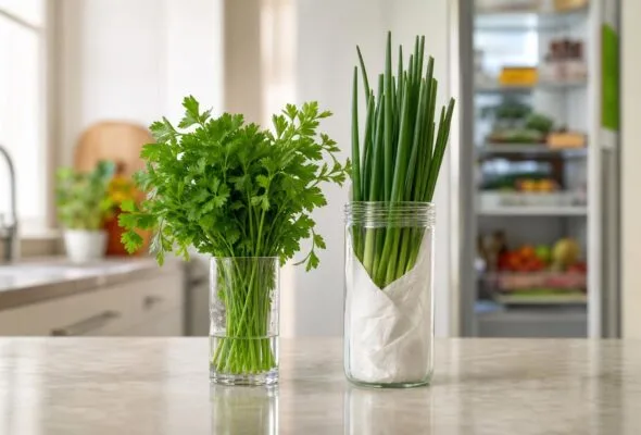 Cheiro-verde fresco por mais tempo: talos e folhas pedem estratégias diferentes