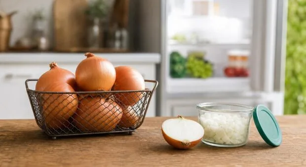Cebola inteira e cebola cortada não devem ocupar o mesmo lugar da cozinha