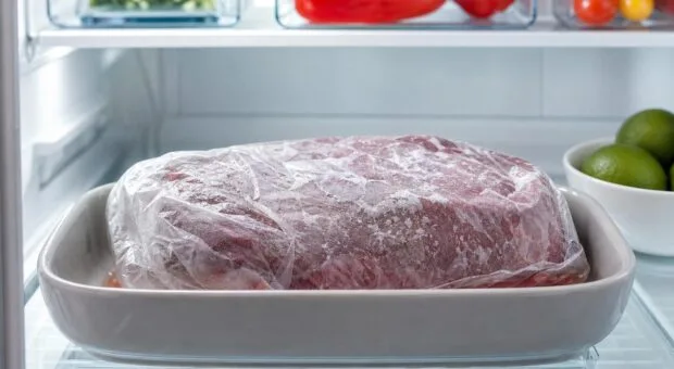 Carne congelada solta menos água quando descongela devagar e fica bem seca