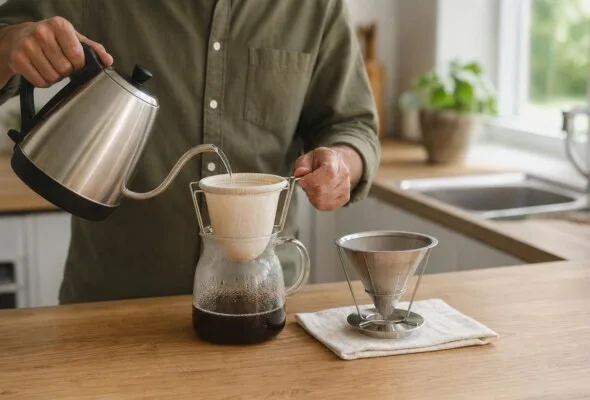 Coador de café sem gosto residual: enxágue e secagem completa evitam ranço