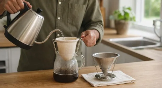 Coador de café sem gosto residual: enxágue e secagem completa evitam ranço
